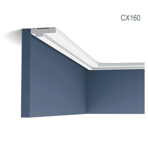 Weiße ORAC DECOR CX160 Profilleiste als Zierleiste an Wand und Decke.