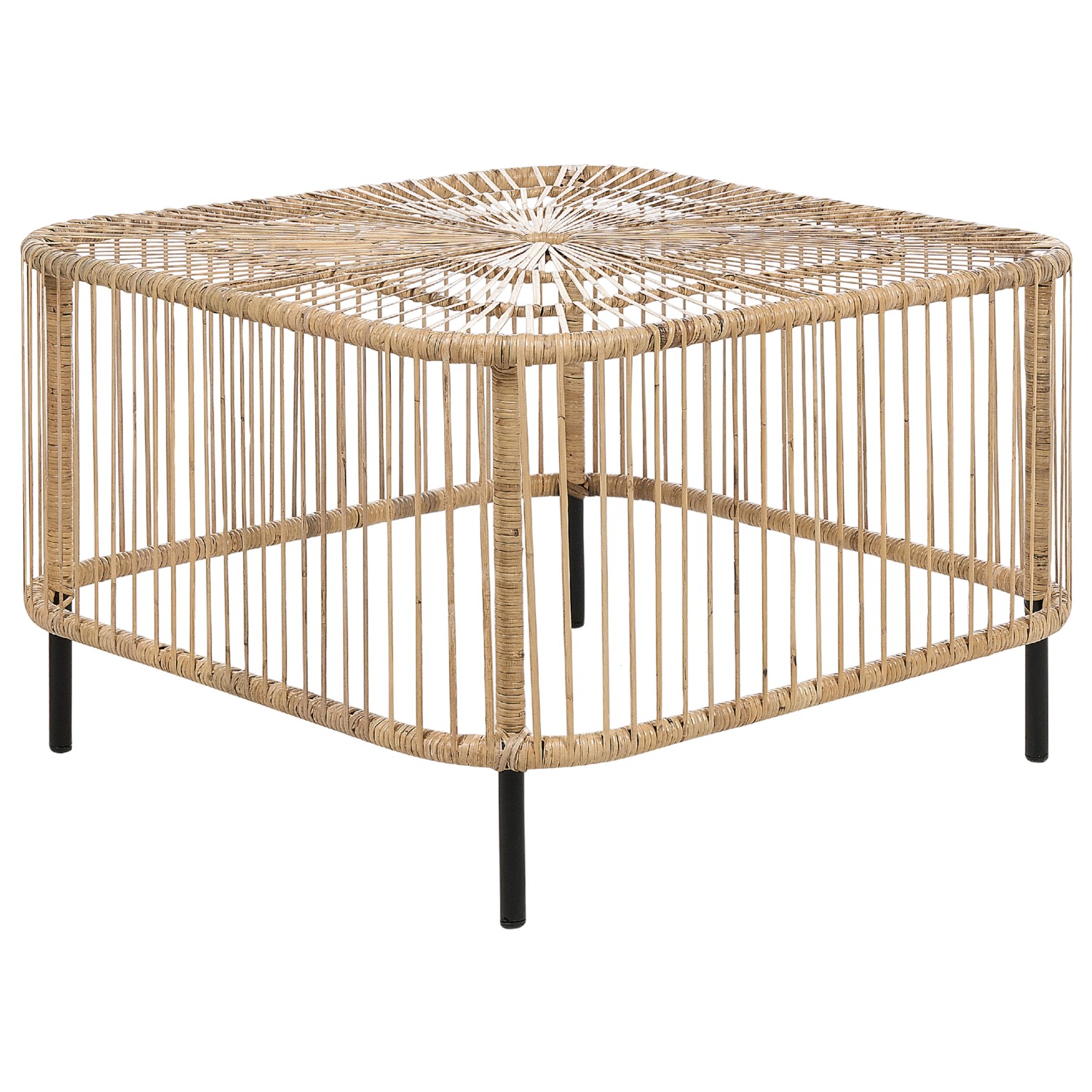Beliani Couchtisch CESENATICO Naturfarben Schwarz 67x67x45 günstig online kaufen