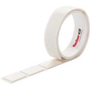 Fischer Montage Streifen, 19 Stück, 22x36mm, doppelseitige Klebestreifen auf Rolle für einfache Befestigung.