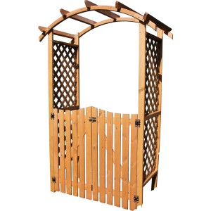Promadino Pergola Diana Set mit Türen: Rankhilfe aus Kiefernholz, ideal für Kletterpflanzen im Garten.