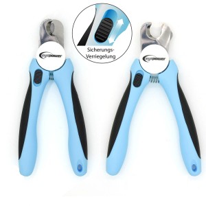 Blaue Krallenschere (10x16cm) mit Nagelfeile für Hunde & Katzen von eyepower.