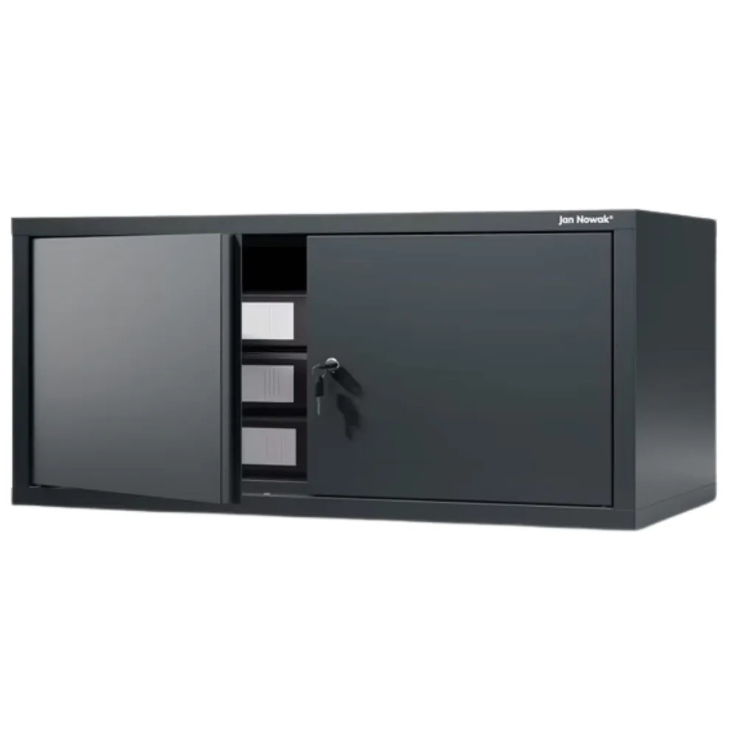 JAN NOWAK Schrankerweiterung Aktenschrank mit 2 Flügeltüren 38 x 80 x 40 cm Anthrazit