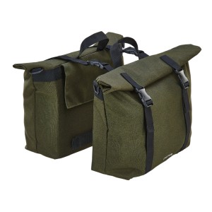 Grüne Prophete Doppelpacktasche, 2 x 10 Liter, für Fahrradgepäckträger.