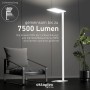 Weiße, dimmbare Oktaplex Malmö LED Stehlampe aus Aluminium mit 7500 Lumen für Büro und Arbeitszimmer.