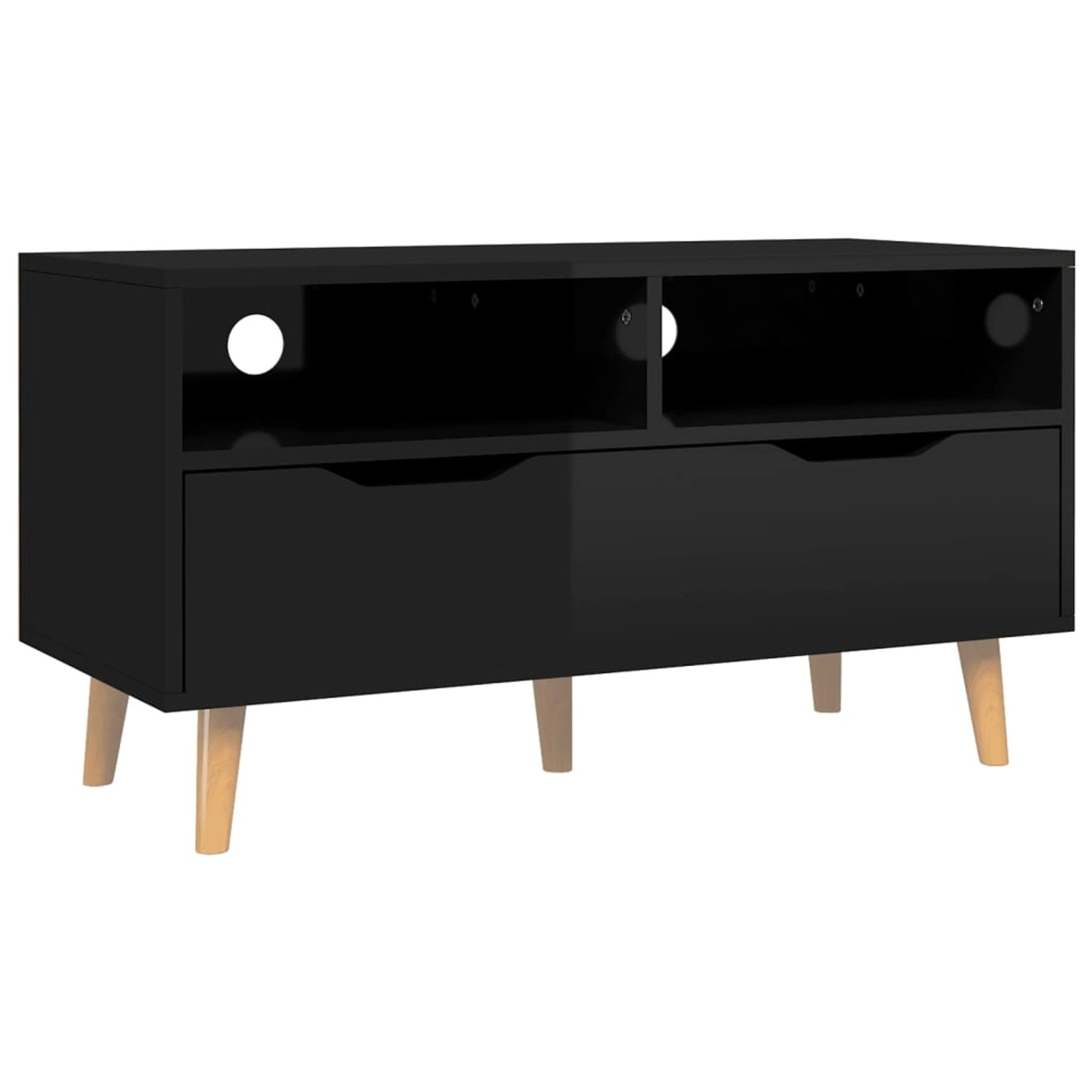 Tv-schrank Hochglanz-schwarz 90x40x48,5 Cm Spanplatte günstig online kaufen