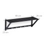 Relaxdays Wandgarderobe Stahl Schwarz mit 5 Haken und Ablage 23 cm x 65 cm x 25 cm 1,5 kg_4