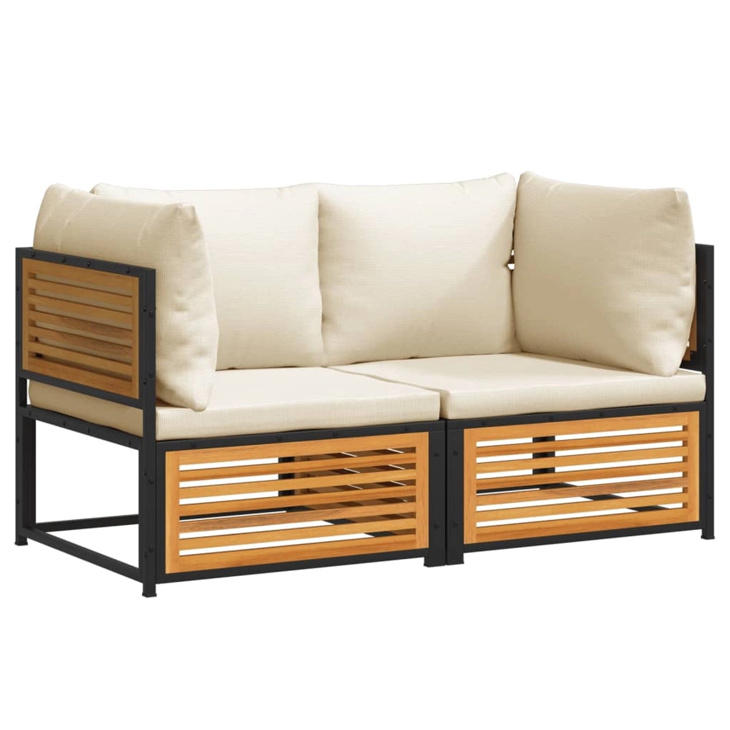 vidaXL 2-tlg Garten-Sofa-Set mit Kissen Massivholz Akazie