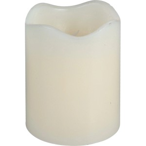 Elfenbeinfarbene LED-Kerze mit Timer, flackernd, 9x7x7 cm. Gemütliches Licht für Ihr Zuhause.