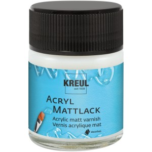 Kreul Acryllack Matt, 50ml, farbloser Überzugslack auf Wasserbasis für Bastelfarben.