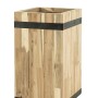 Pflanzwerk® Tower Pflanzkübel aus Akazienholz, 48x28x28 cm, mit schwarzen Zierbändern.