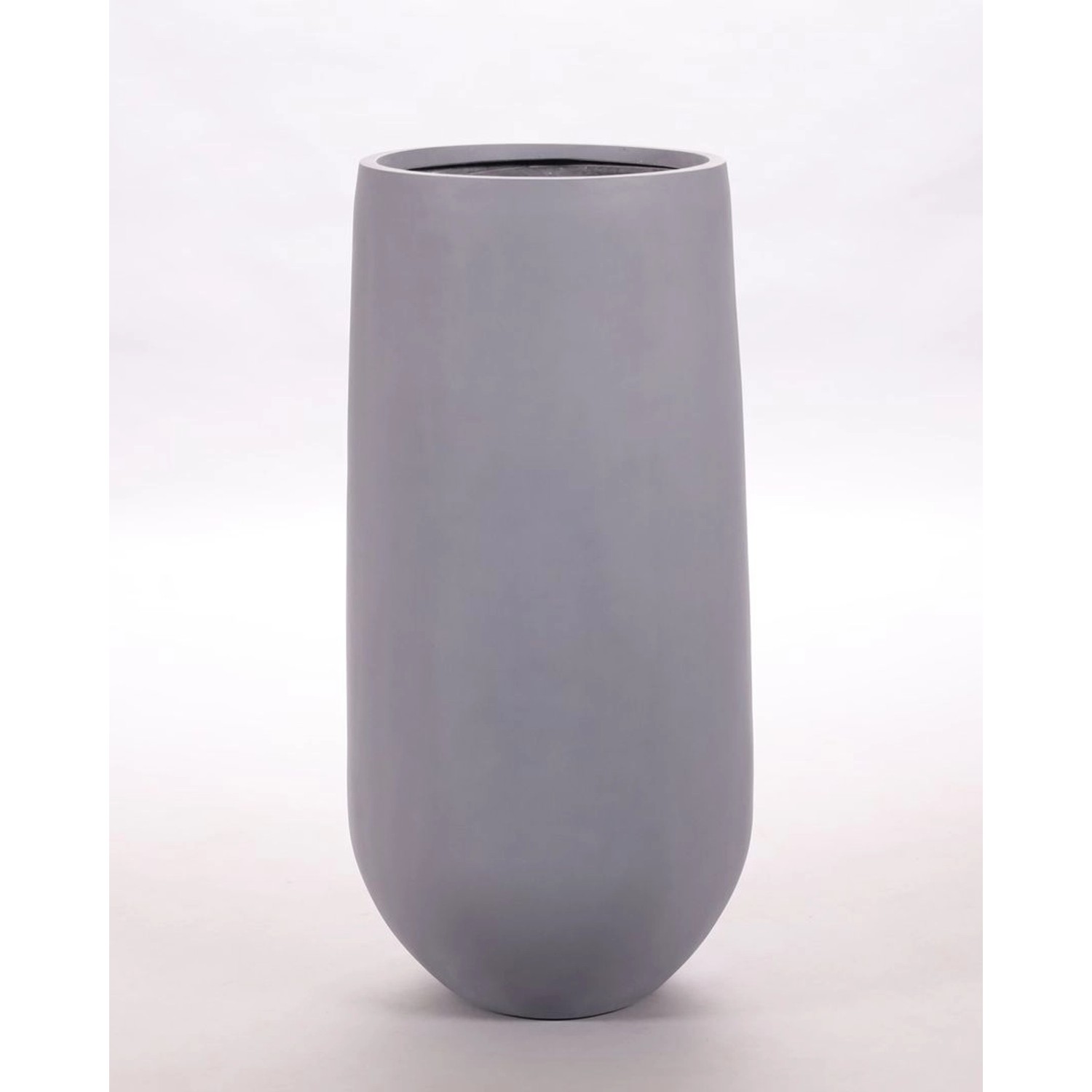 Elegant Einrichten Pflanzkübel Fiberglas Rund-Konisch D40xH80cm Grau günstig online kaufen