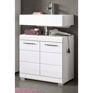 Inn.Furn Waschbeckenunterschrank in Weiß Hochglanz Shawn