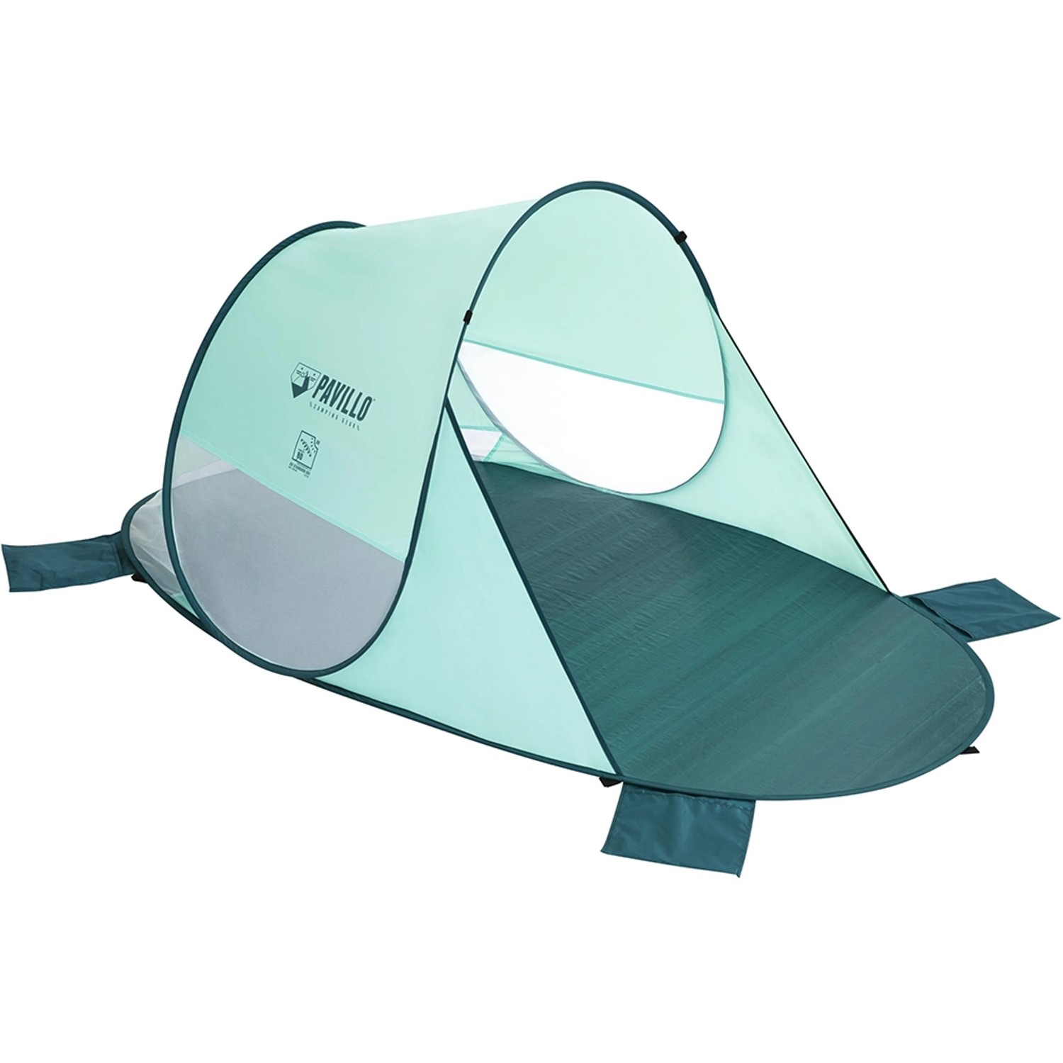 Pavillo Pop-Up Strandmuschel Beach Quick 2 Tent, türkis/grün, für 2 Personen, mit Sandtaschen.