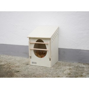 Kerbl Geflügel-Legenest aus Holz, weiß, für eine saubere Eiablage der Hühner.