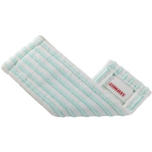 Leifheit Wischbezug Easy Spray XL Micro Duo für Reinigungsgeräte, weiß mit hellblauen Streifen.