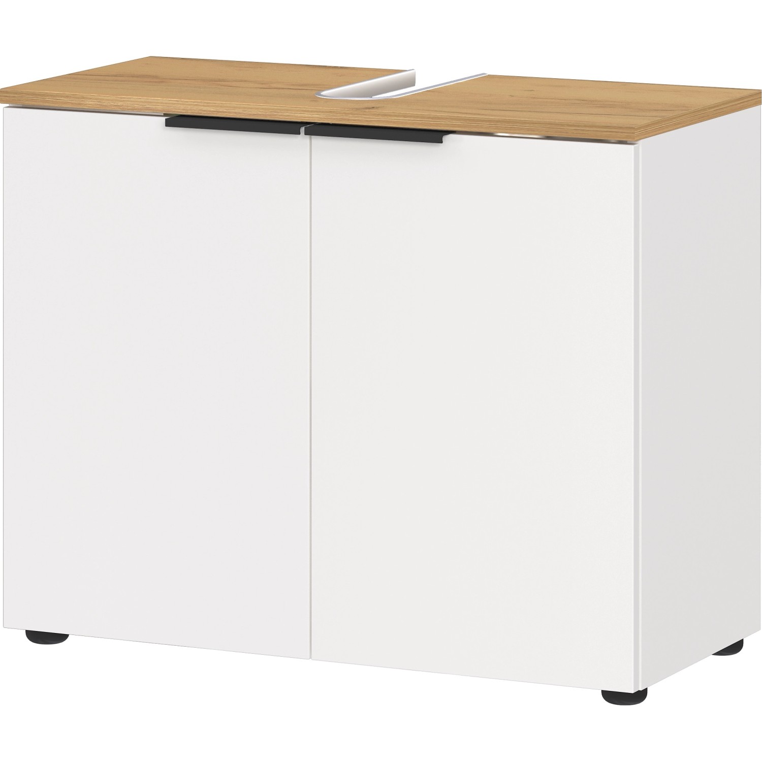 Germania WB-Unterschrank 6003-633 Weiß-Eiche 70 cm x 58 cm x 34 cm FSC® günstig online kaufen