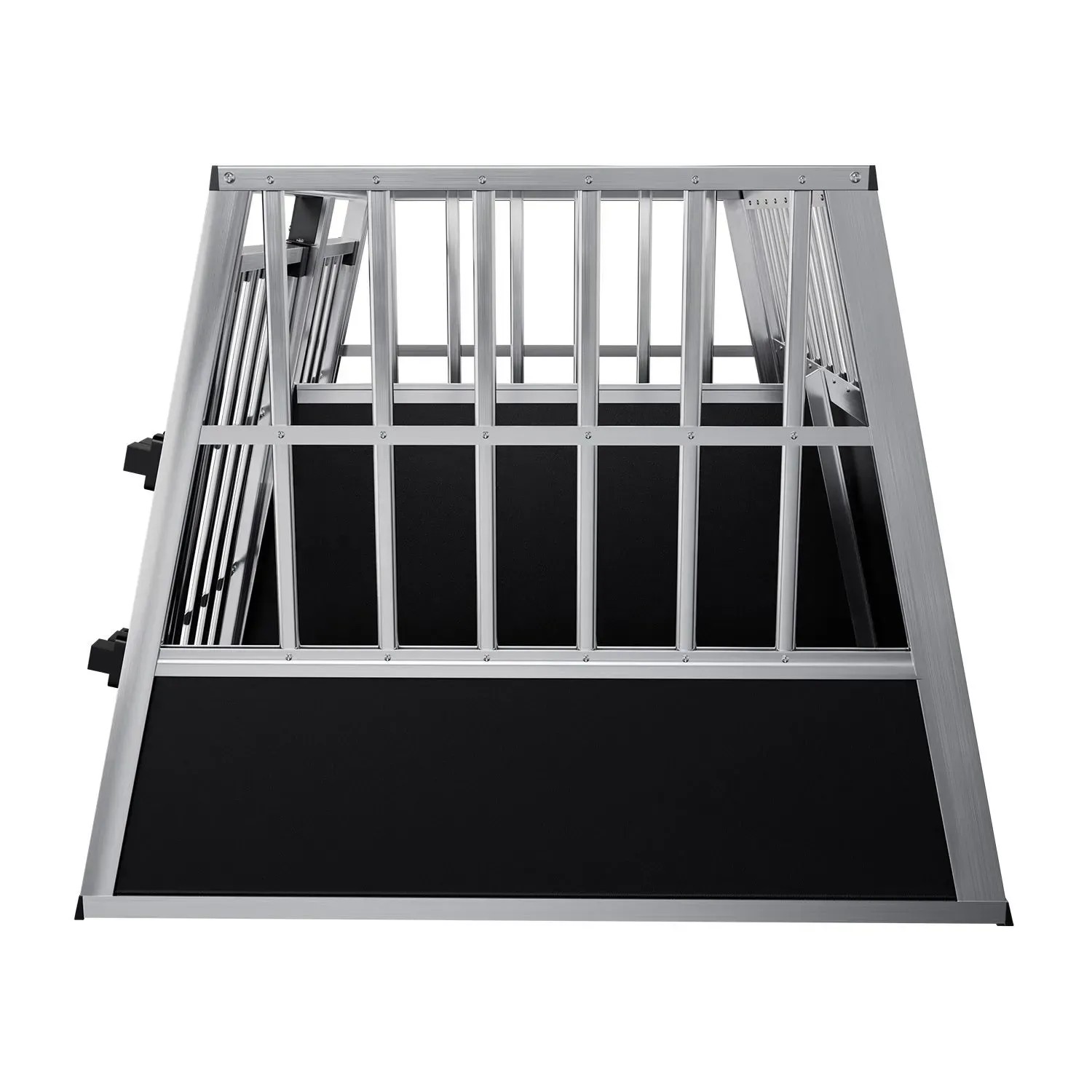 Hunter Hundetransportbox Mit Aluminium-Gestell – Zusammenklappbar, 61 X 46 X 43 Cm, Anthrazit/orange – Mit Herausnehmbarer Matte, Großen Fenstern & Außentasche – Ideal Fürs Auto & Reisen