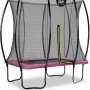 Rechteckiges EXIT Silhouette Trampolin Rosa 153x214cm mit Sicherheitsnetz.