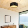 Schwarze Globo Deckenleuchte Sunna mit Dekorstanzungen, 260x100 mm. Moderne Deckenlampe für Wohnräume.