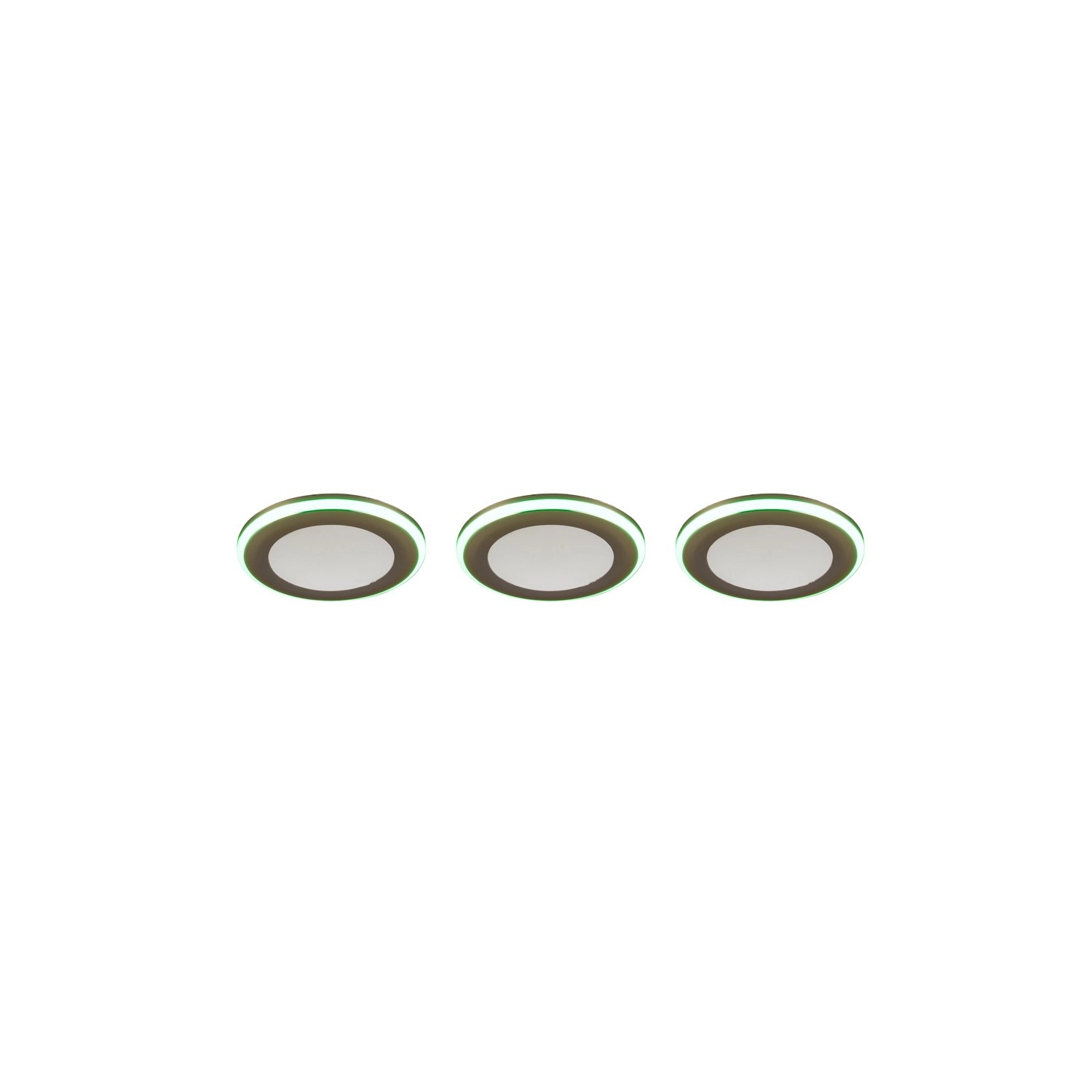 3er Set Trio Argus LED Einbaustrahler, chromfarben, mit Farbwechsler.