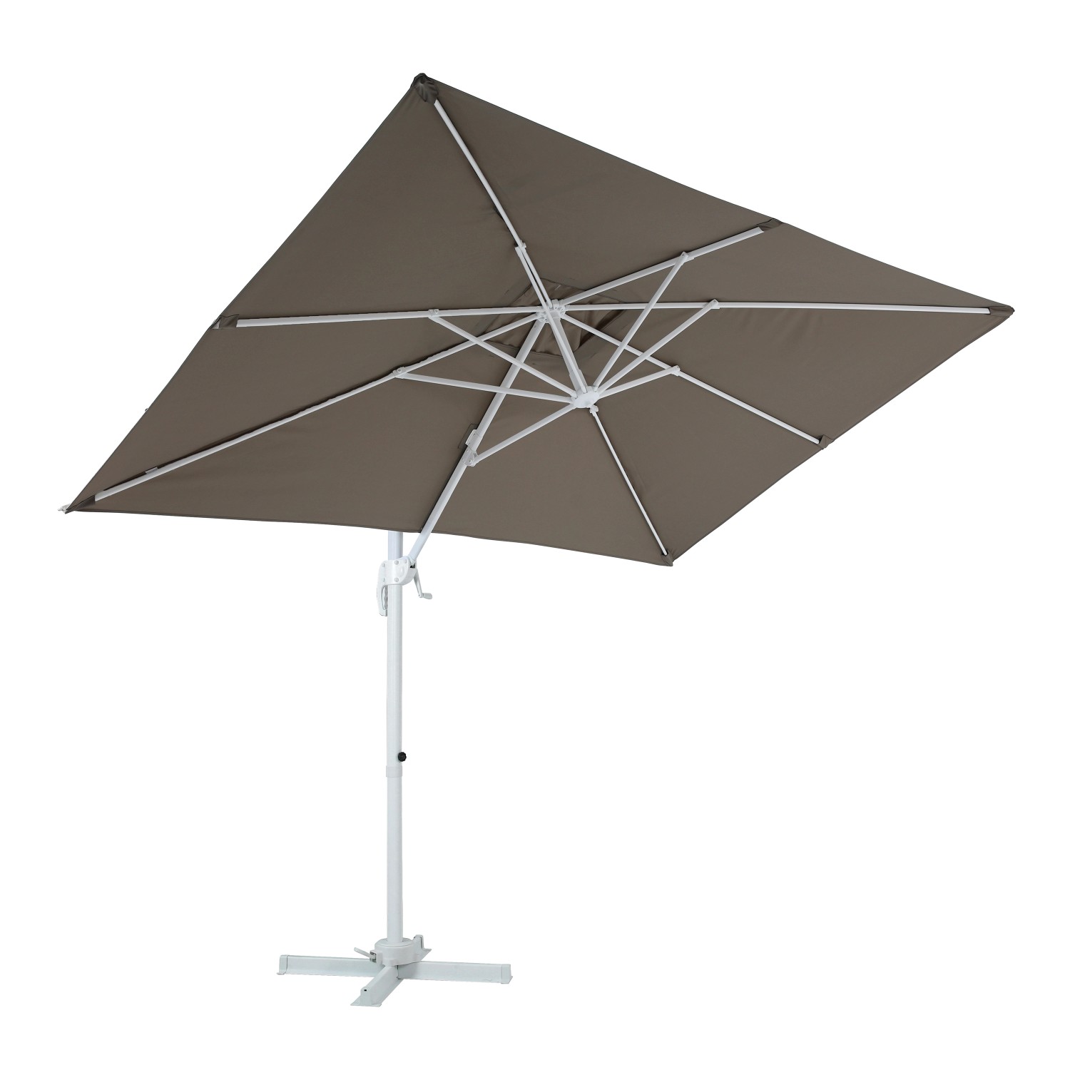 Axi Ampelschirm Coco 200 cm x 300 cm Weiß/Taupe kaufen bei OBI