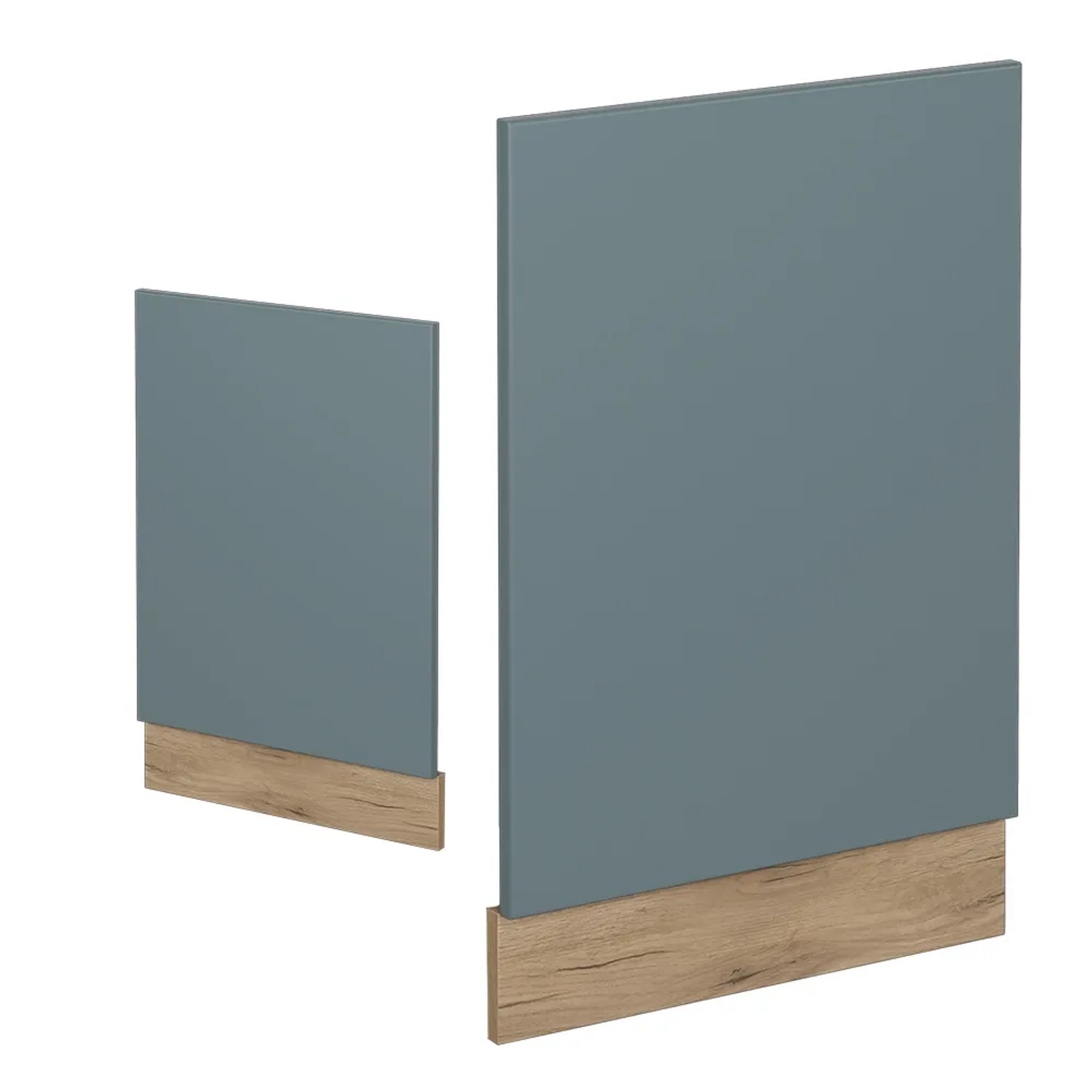 Vicco Frontblende R-Line, blau-grau/Eiche, für Küchenschränke ohne Arbeitsplatte.