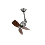 AIRERYDER Deckenventilator Toledo, Zinn Antik, mit 3 Flügeln in Nussbaumholzdekor und Wandschalter.