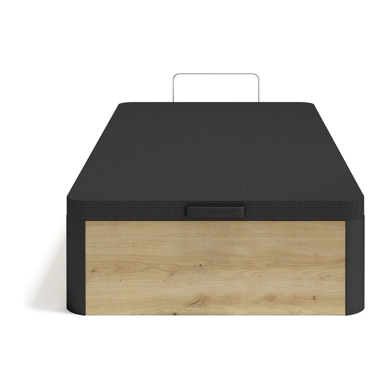 Vente-unique Bettgestell Mit Bettkasten Namosi Schwarz  Naturfarben Hell 190 cm