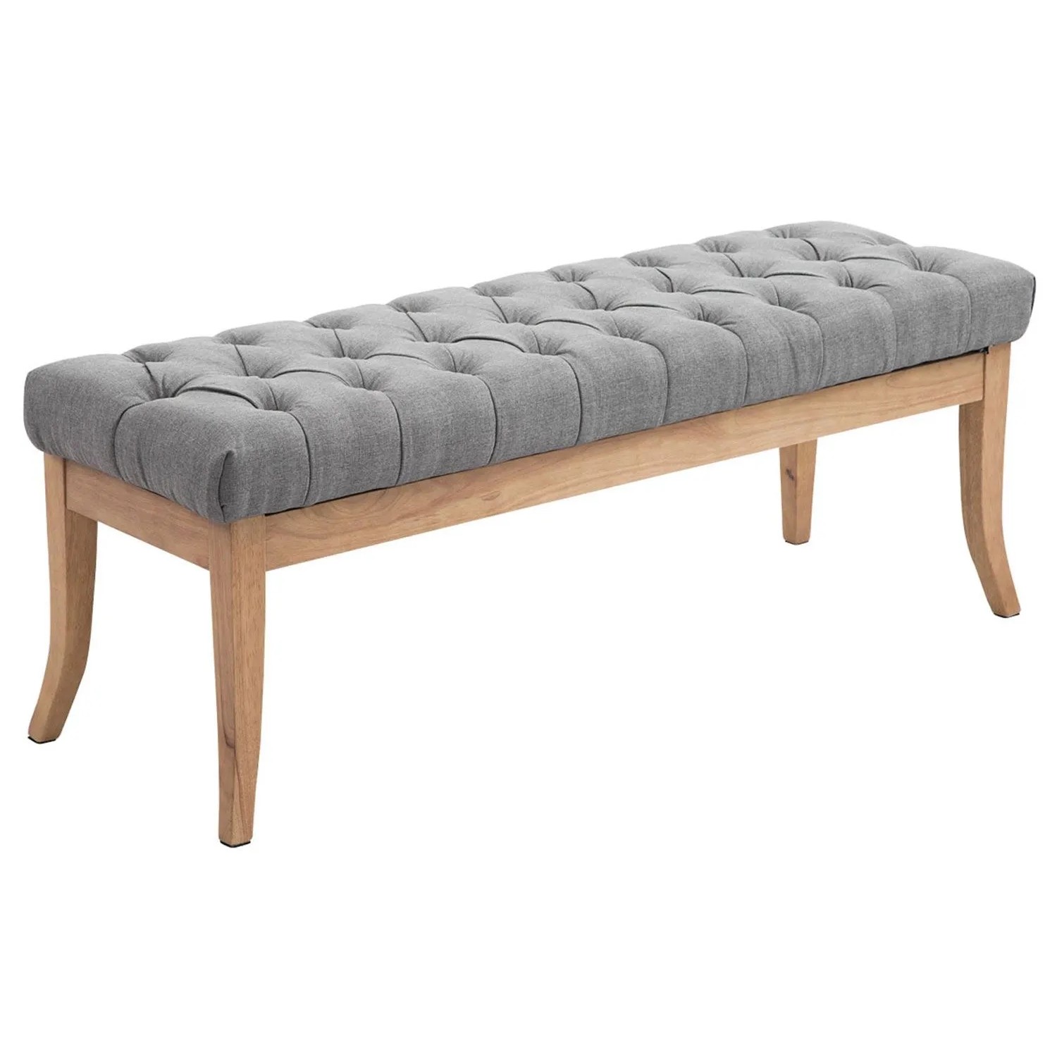CLP Sitzbank Ramses Stoff Antik-Hell Grau/120 cm