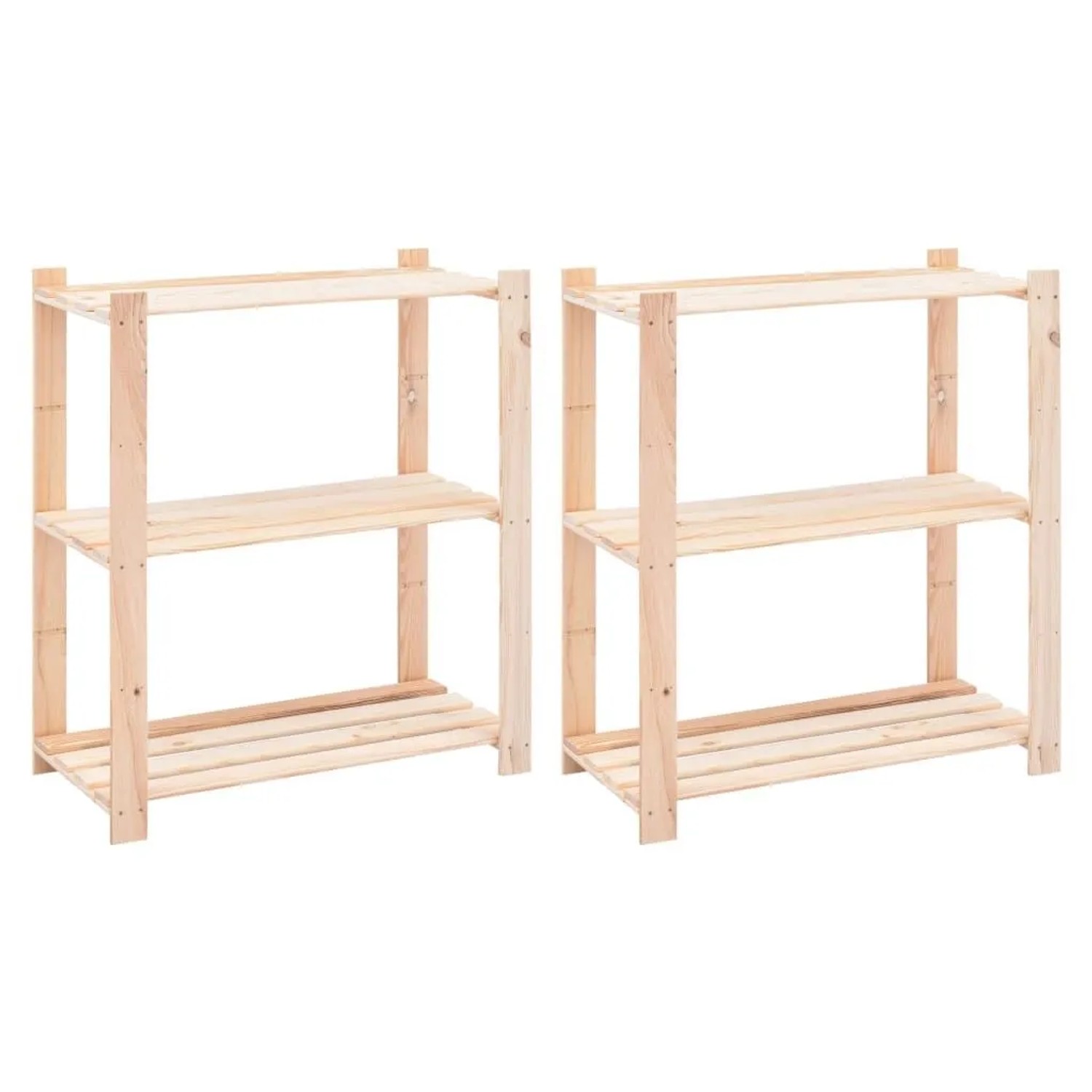 vidaXL Lagerregale 3 Böden 2 Stk 80x38x90cm Massivholz Kiefer 150kg 3051117
