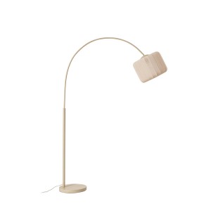 Lindby Stehlampe Bogenleuchte Helin 10042614 Modern in Creme aus Textil 1-flammig E27 Wohnzimmerleuchte