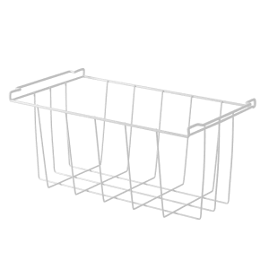 Weißer Tronitechnik Aufbewahrungskorb aus Draht für Gefriertruhen, 41x16x20cm.