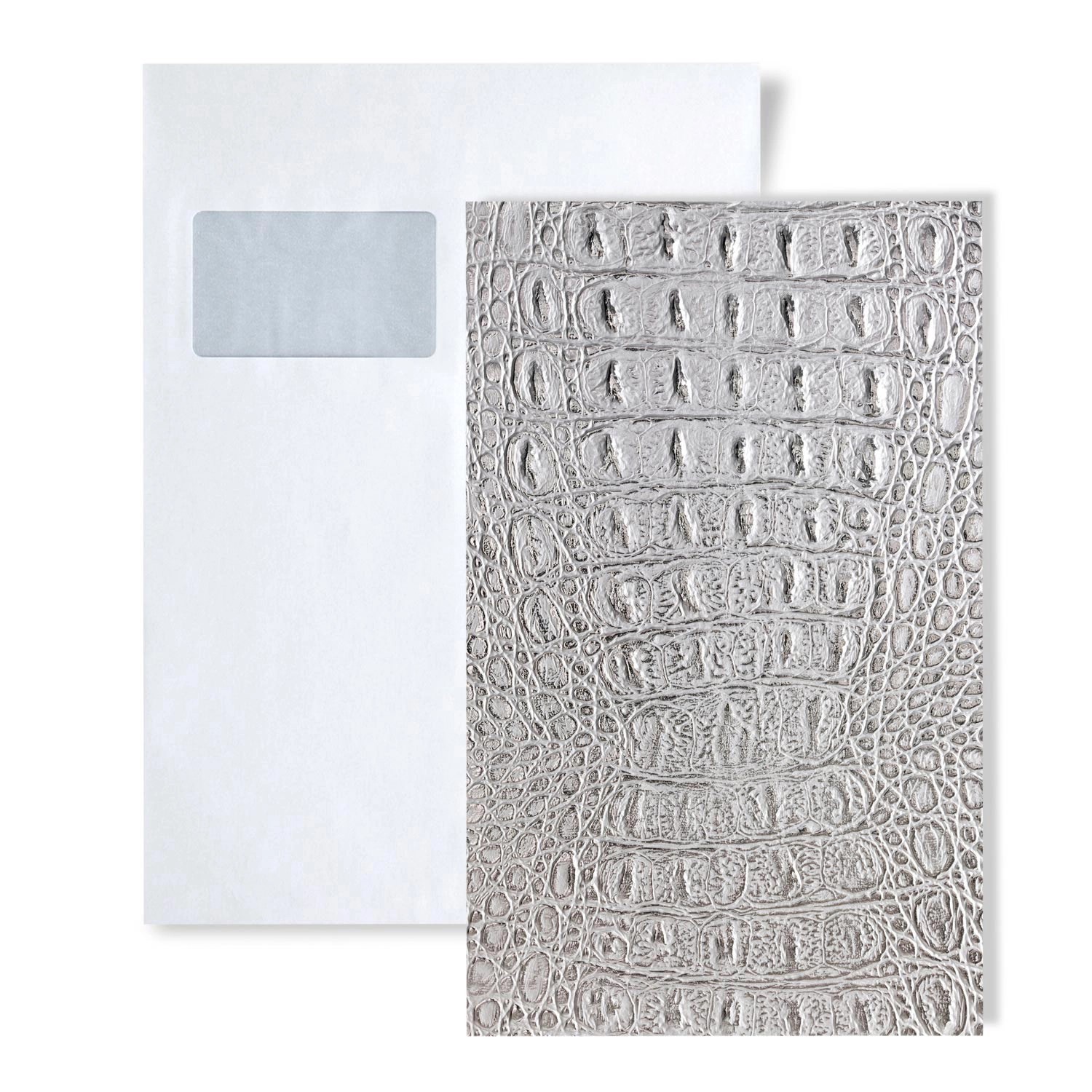 Wallface 1 MUSTERSTÜCK S-13520 DIN A5 Wandpaneel Muster CROCO SILVER MET günstig online kaufen