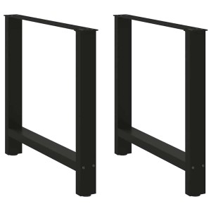 Zwei schwarze Esstischbeine aus Stahl, 70x72-73 cm, für die individuelle Gestaltung Ihres Tisches.