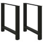 Zwei schwarze Esstischbeine aus Stahl, 70x72-73 cm, für die individuelle Gestaltung Ihres Tisches.