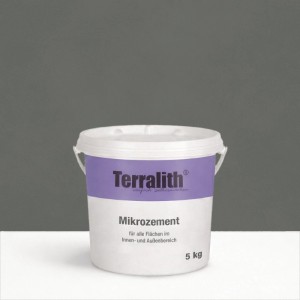 Terralith Mikrozement Fix & Fertig, 5kg Eimer in Schwarz, für Putz-, Mörtel- und Zementarbeiten.