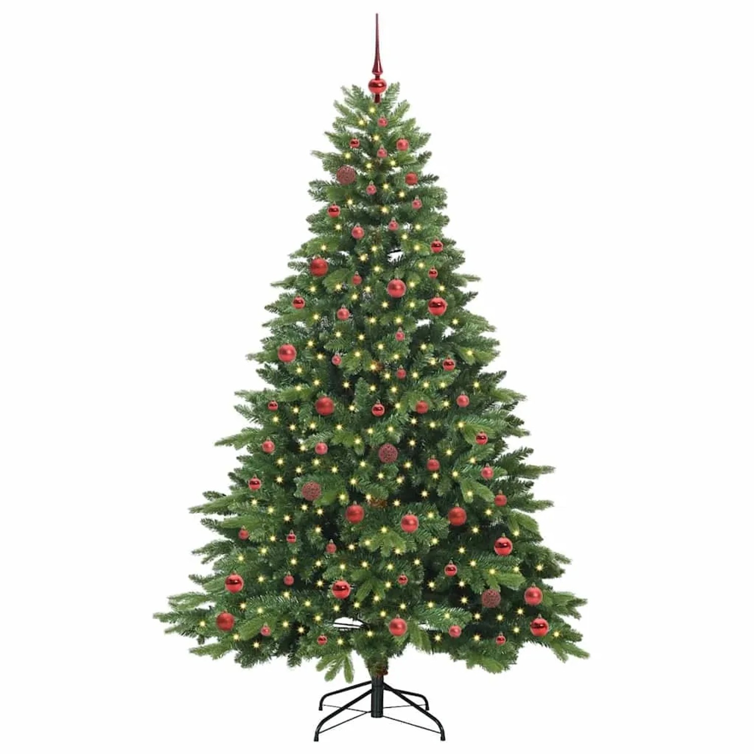 vidaXL Künstlicher Weihnachtsbaum mit 300 LEDs Grün 210 cm PE und PVC 3397562
