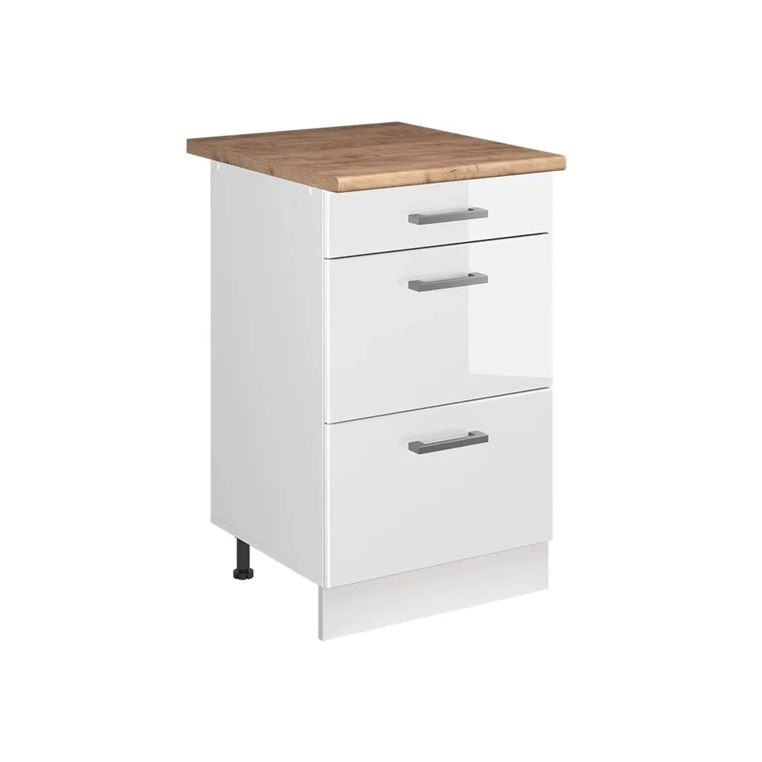 Vicco Küchenunterschrank R-Line Weiß Hochglanz/Weiß 50 x 82 Arbeitsplatte Goldkraft Eiche Art Nr 69772
