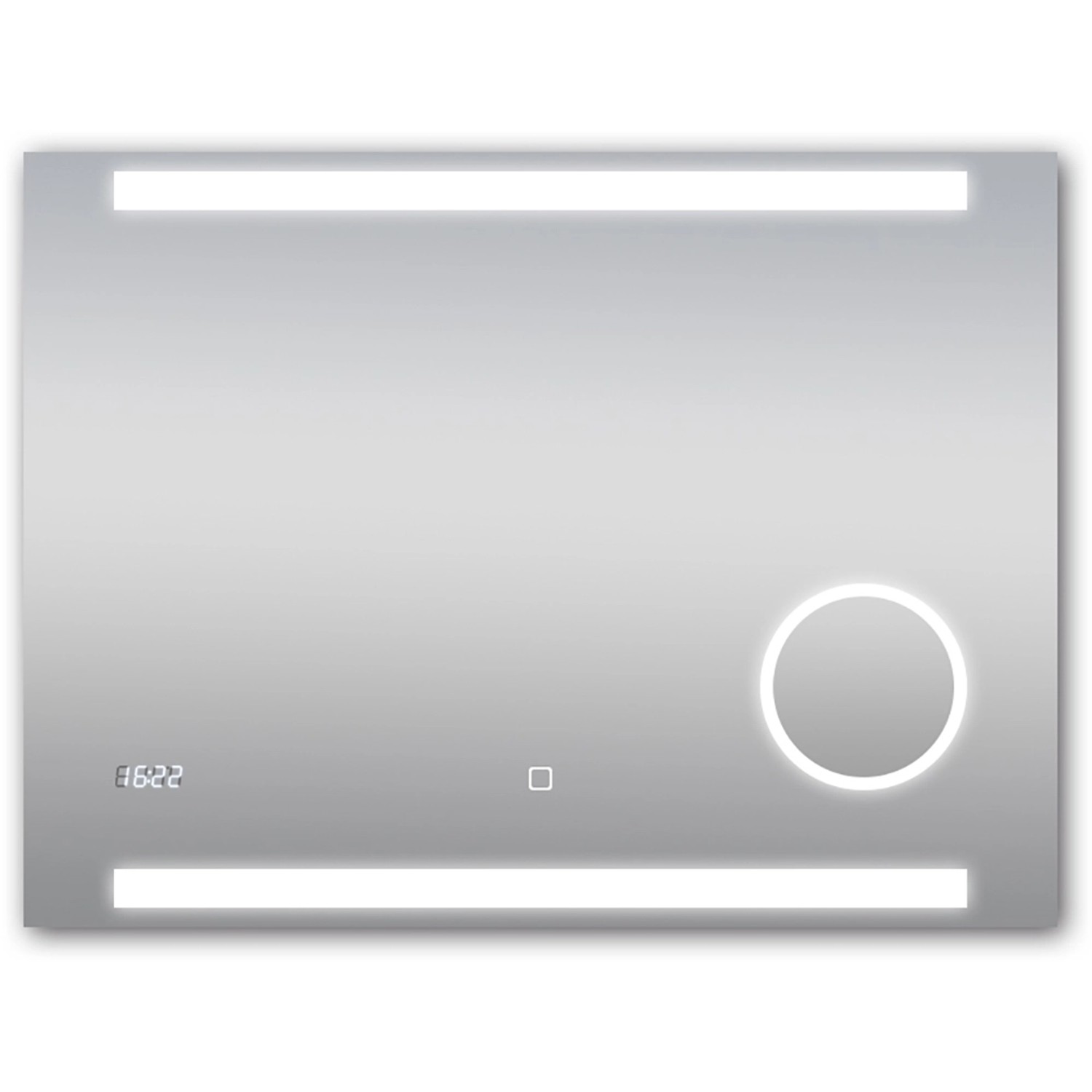 DSK Design LED-Lichtspiegel Silver Rey 80 cm x 60 cm