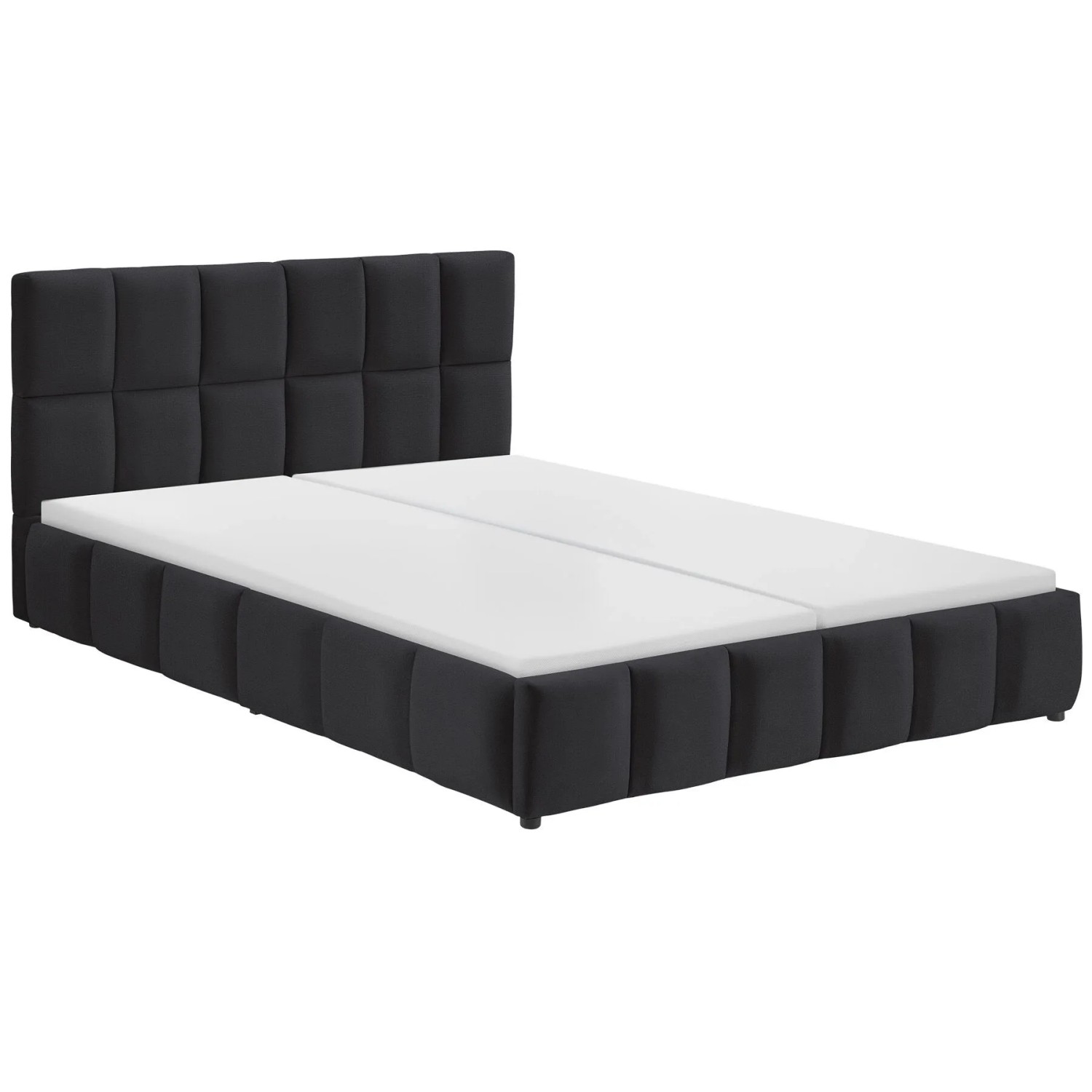 Tectake Bettset  Polsterbett Mit Samtbezug und Steppmuster 2 Matratzen Mit Komfortschaumkern  2 Härtegrade  H2   H3  180 x 200 cm 220 x 193 x 93 cm Sa