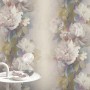 Erismann Vliestapete Aurora Lucent Bloom lila mit Blütenmuster, für eine romantische Wandgestaltung.