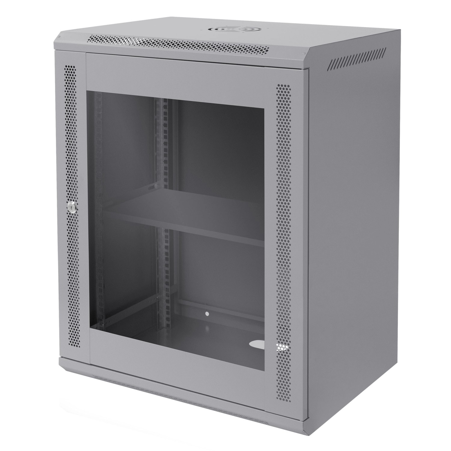 ECD Germany Netzwerkschrank 15HE Serverschrank 19 Zoll Grau 60x77x45cm