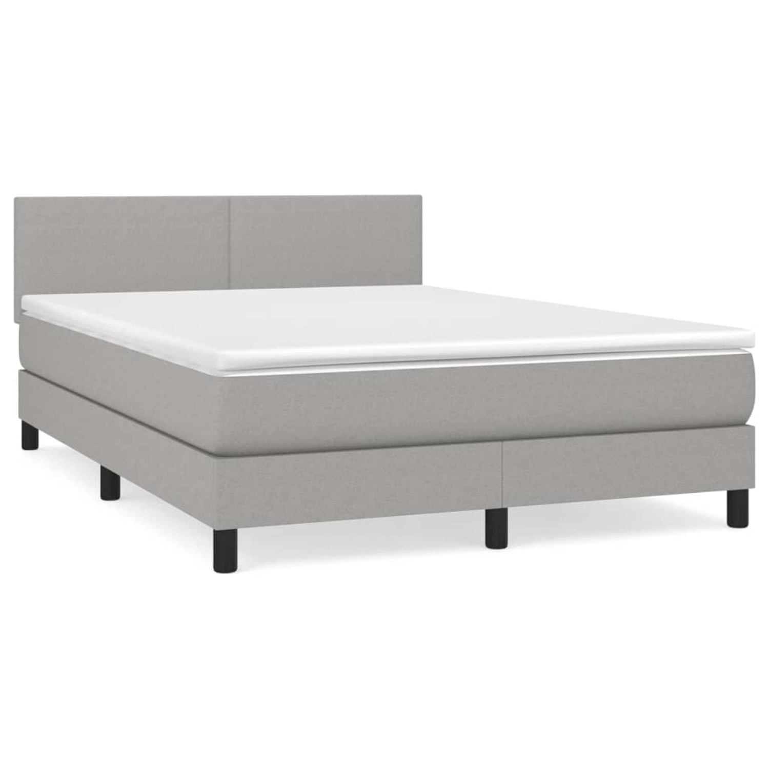 vidaXL Boxspringbett mit Matratze Hellgrau 140x200 cm Stoff 3139897 günstig online kaufen