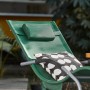 Grüne SoBuy Schaukelliege mit Kissen und Seitentasche für entspannte Stunden im Garten.