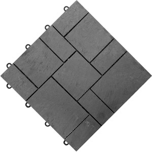 Florco Naturstein Klickfliese Stone Schiefer Roma, 30x30cm, für Terrasse & Gehweg.