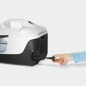 Kärcher Staubsauger DS 6 mit Wasserfilter: Detailaufnahme der Kabelaufwicklung.