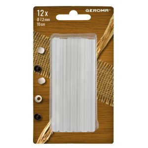 Heißklebesticks, 7,2 mm x 100 mm, 12 Stück im Blisterpack. Ideal für Bastelarbeiten.