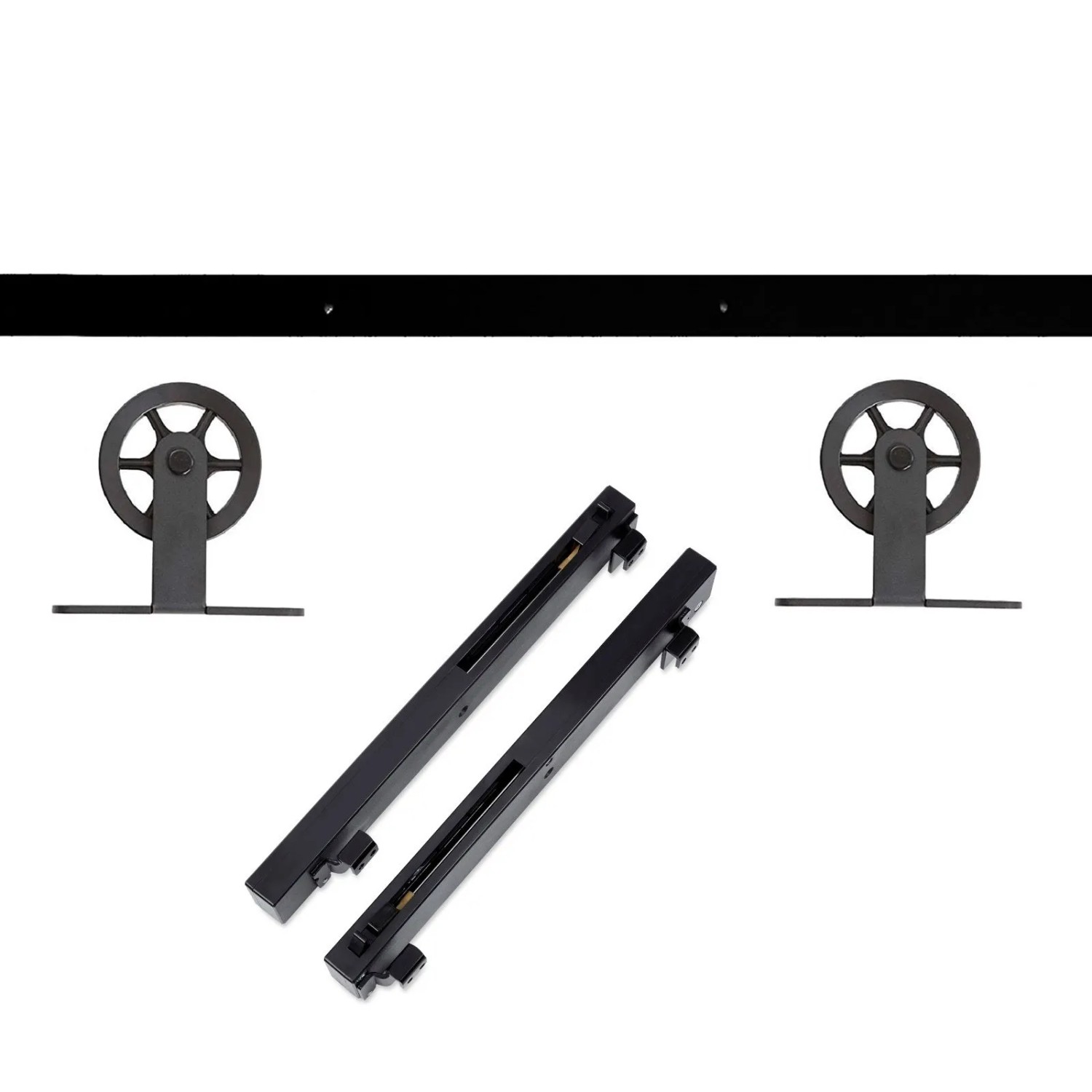 SOTECH Schiebetüren Set CHAMBER-2 2m Von Oben Anschraubbar Soft Close Schwarz