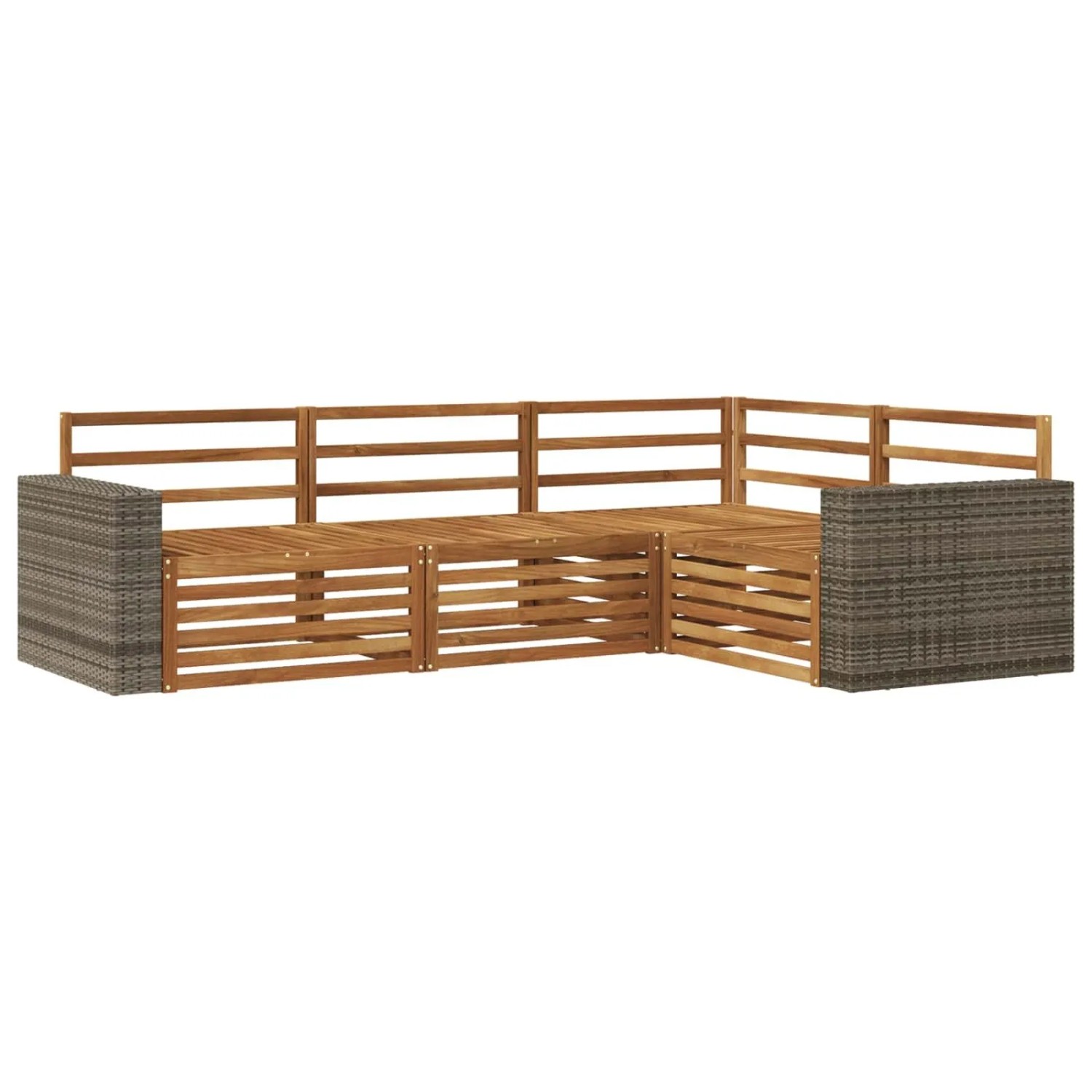 vidaXL Outdoor-Sofagarnitur 4 Stk Natur 255,5 x 176,5 x 73 cm 3383307