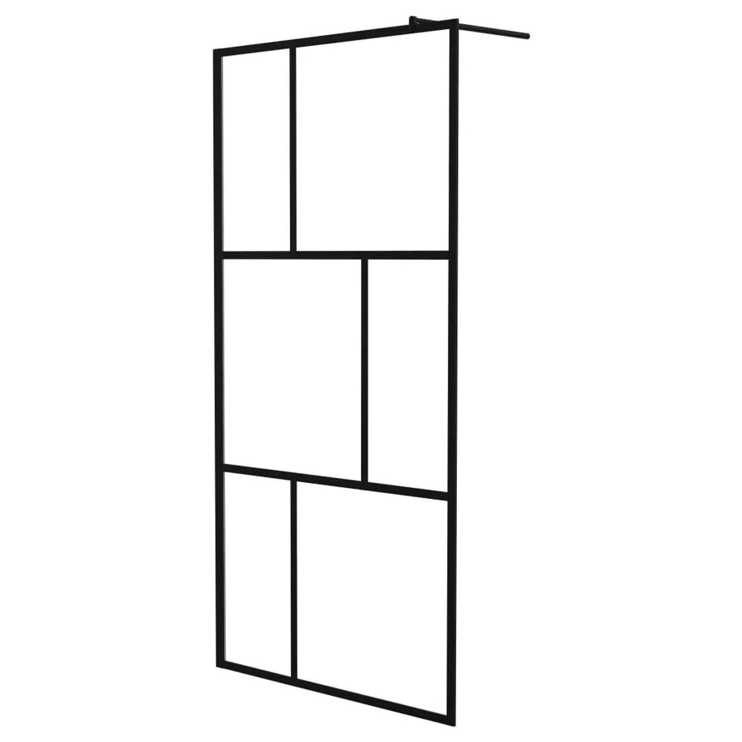 vidaXL Duschwand für Begehbare Duschen mit Hartglas Schwarz 100x195 cm 149154